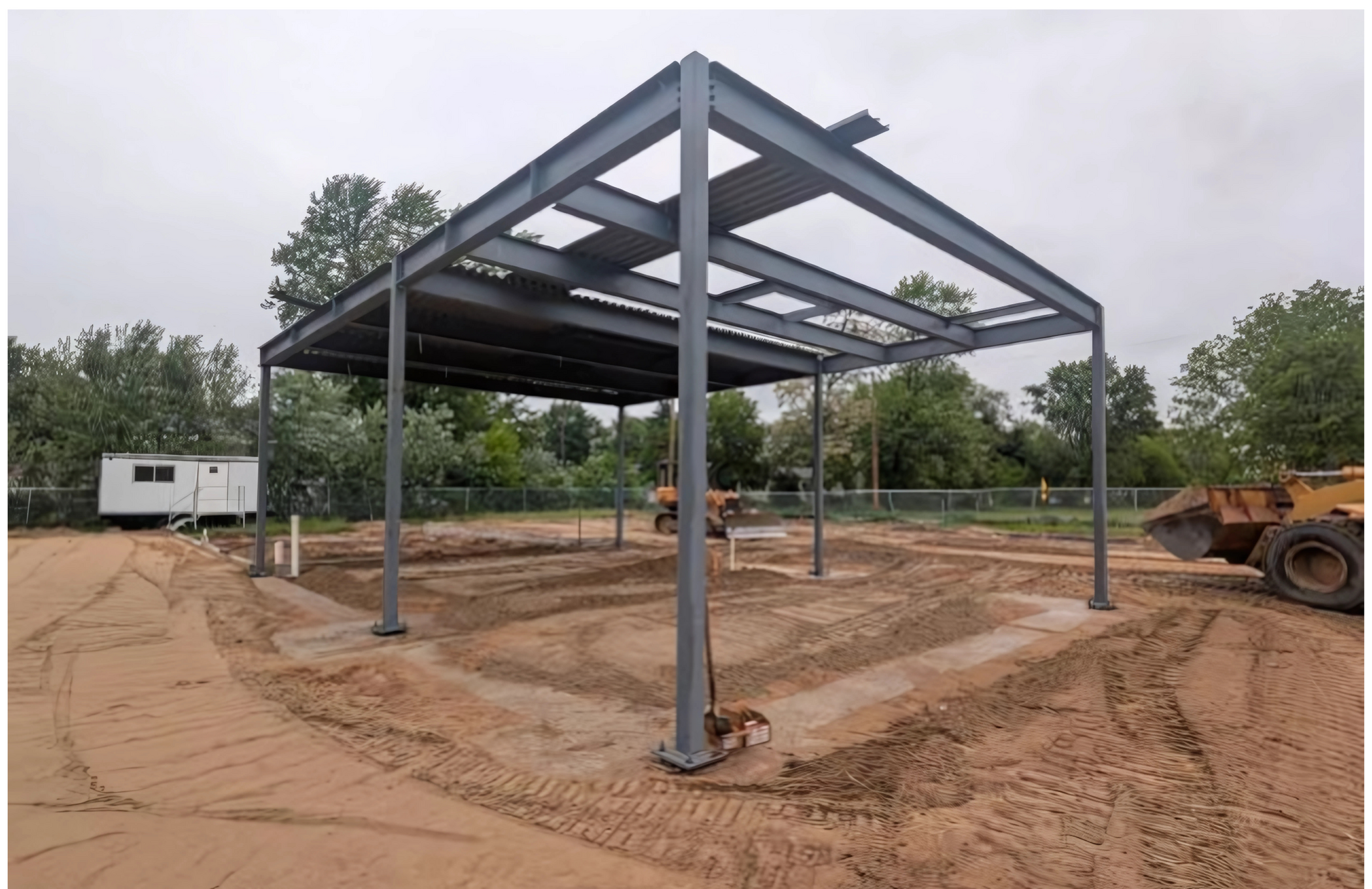 new toward administration building construction progress
