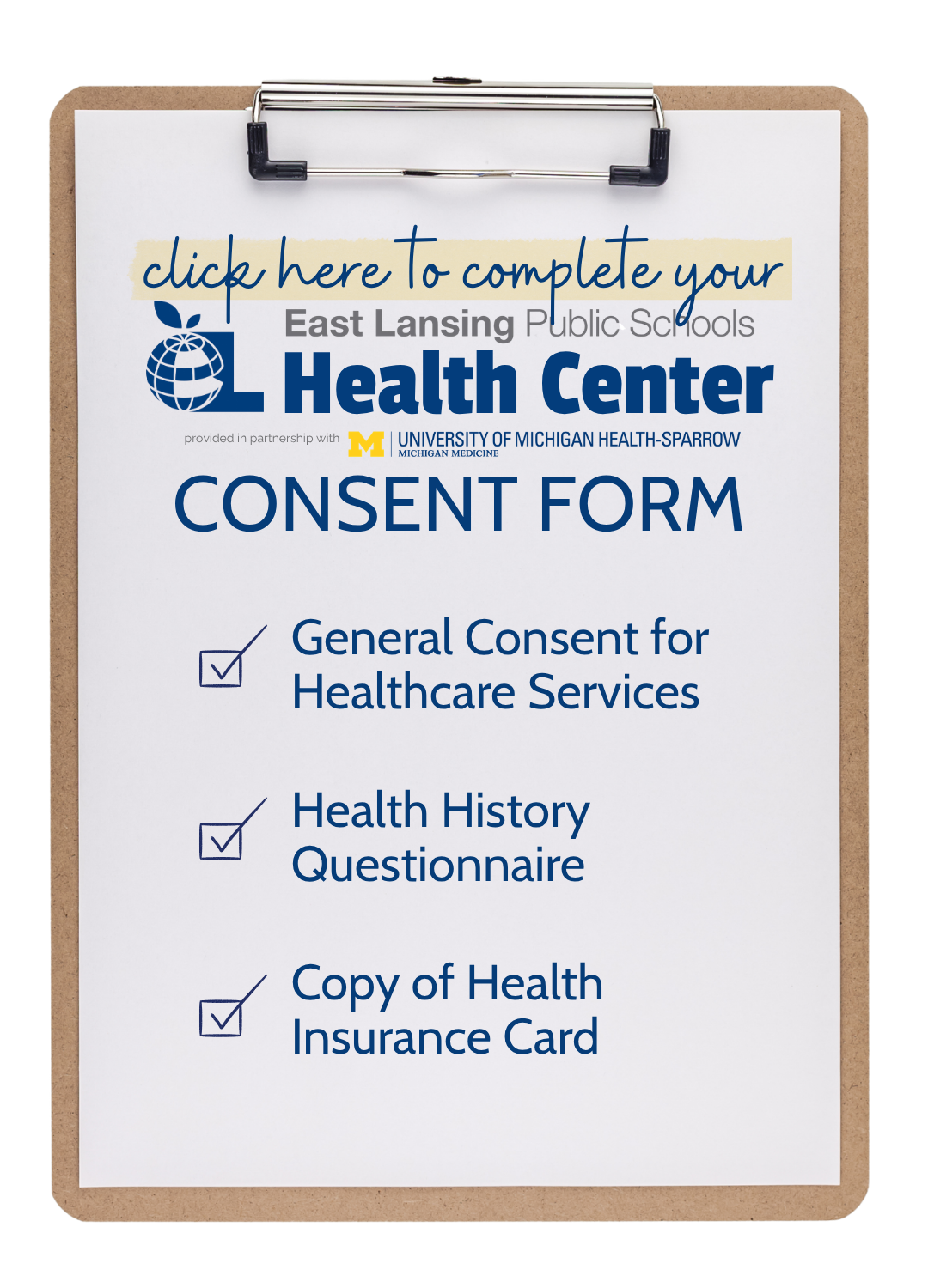 click here to complete health forms
