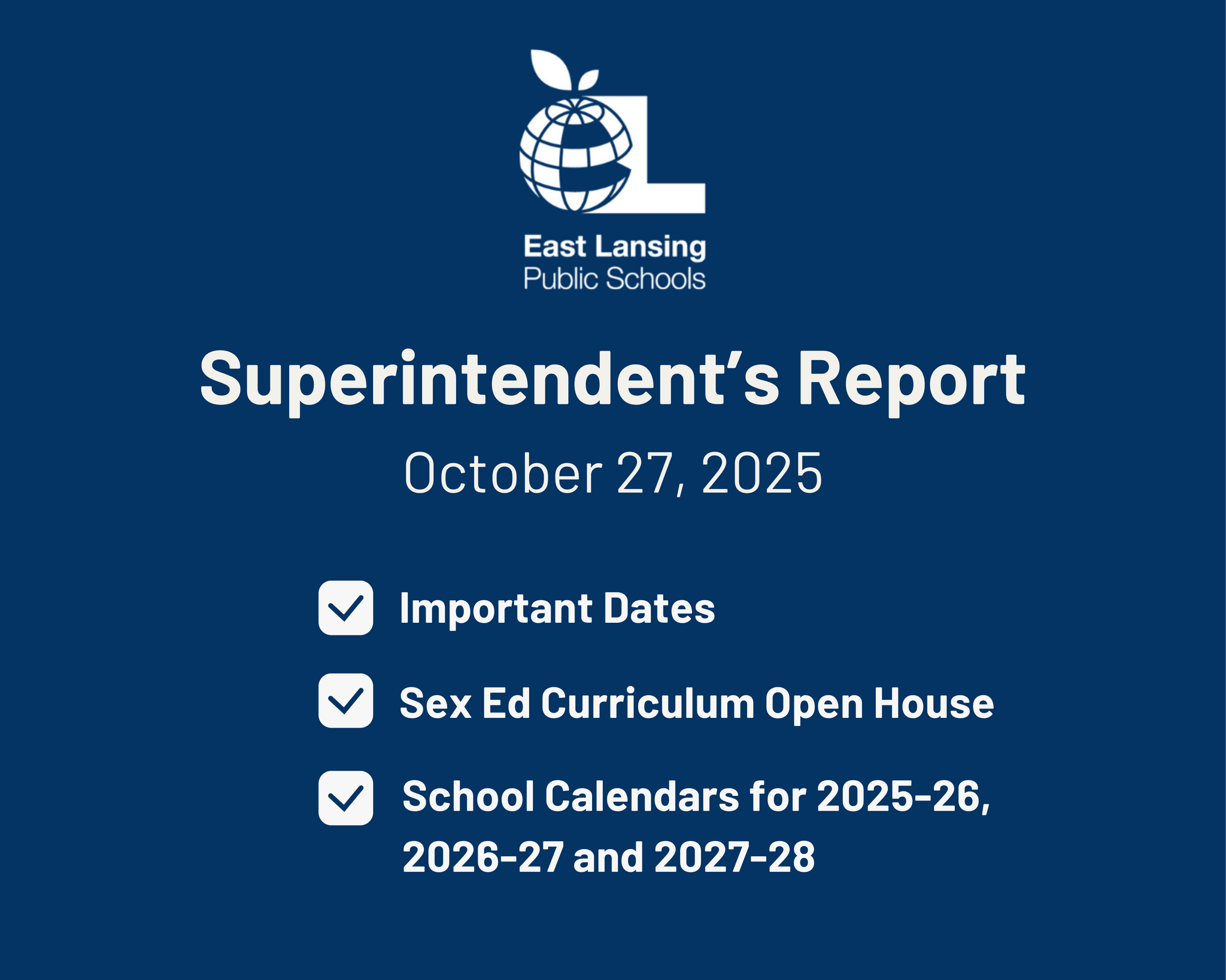 October 27 2025 superintendents report available in text format at our district > superintendent report
